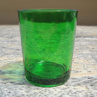 Green  Colored Glass Votive Candle Holders