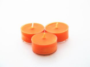 sun kissed orange tea light candles